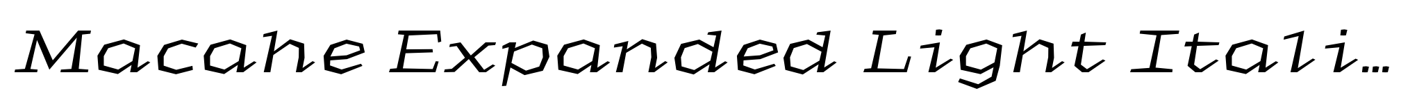 Macahe Expanded Light Italic image